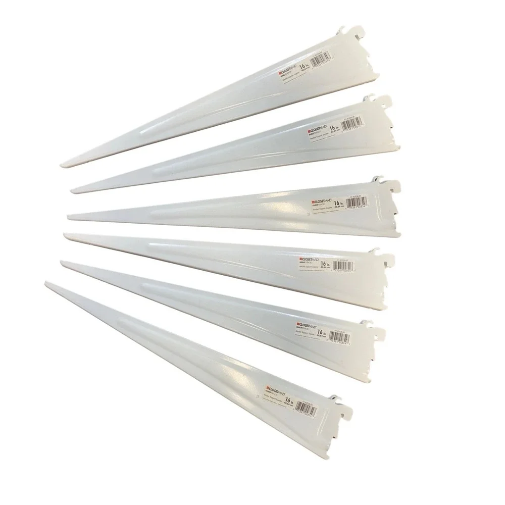 ClosetMaid 2854 16-In. White Shelf‎ Track Bracket Wall Mount Support Lot of 6